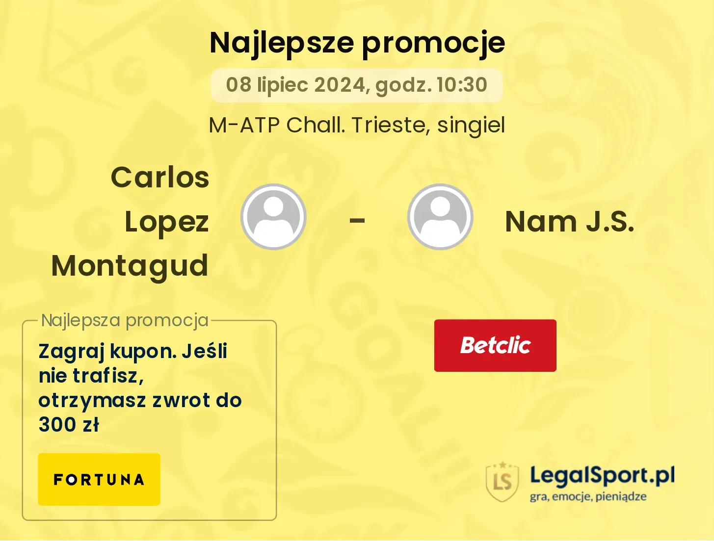 Carlos Lopez Montagud - Nam J.S. promocje bonusy na mecz