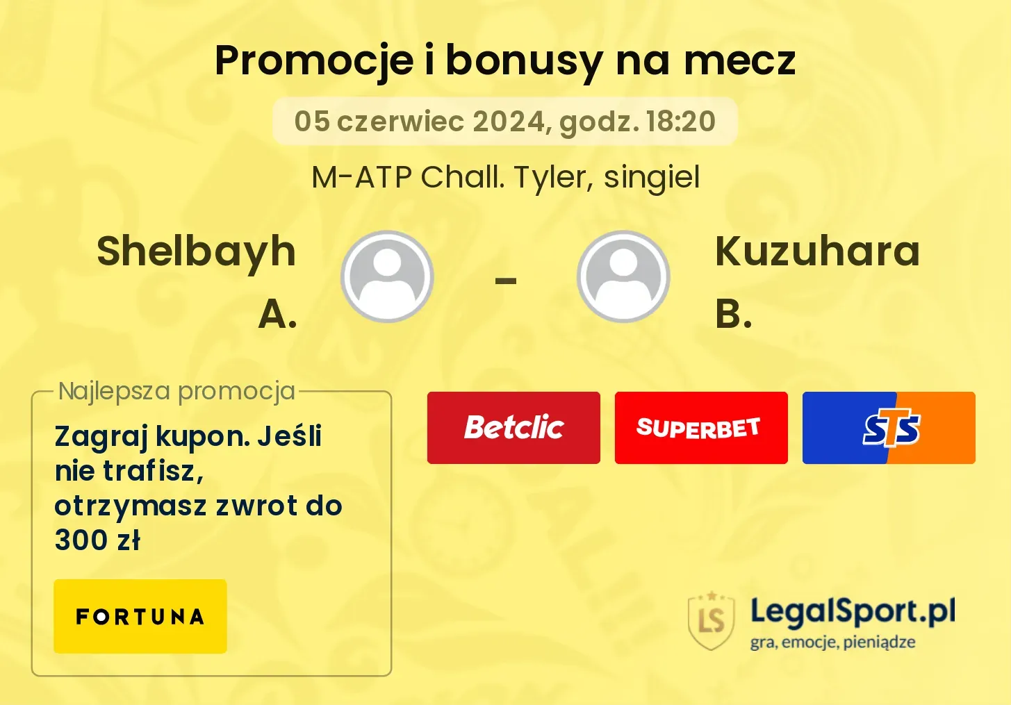 Shelbayh A. - Kuzuhara B. promocje bonusy na mecz