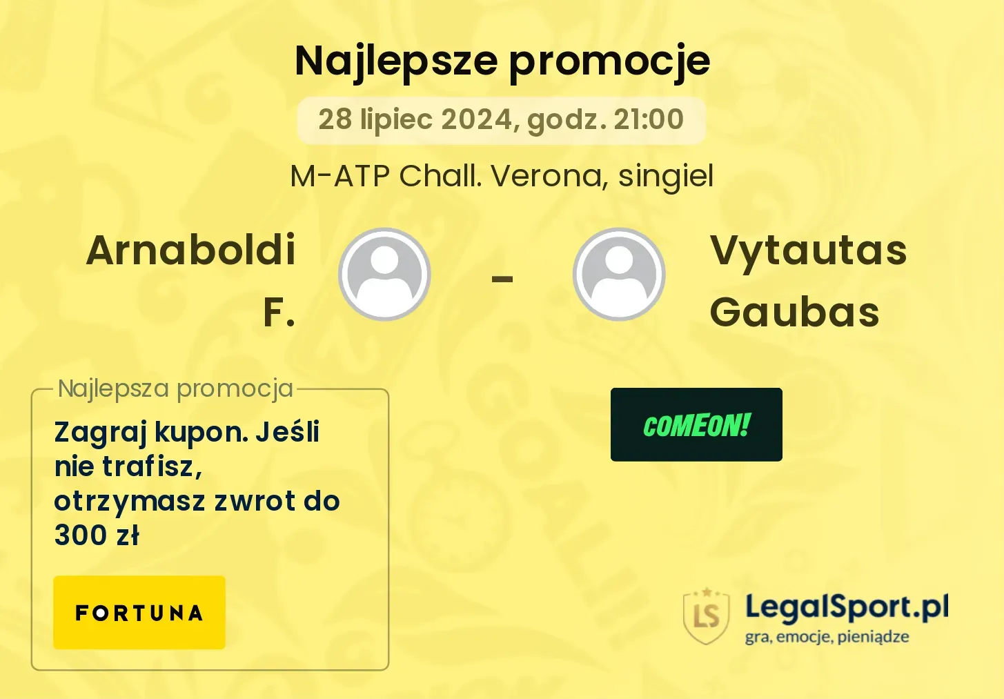 Arnaboldi F. - Vytautas Gaubas promocje bonusy na mecz