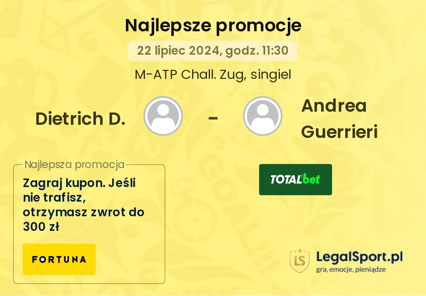 Dietrich D. - Andrea Guerrieri promocje bonusy na mecz