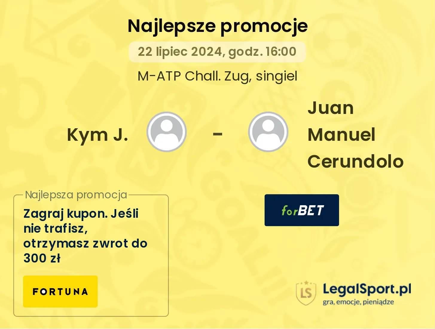 Kym J. - Juan Manuel Cerundolo promocje bonusy na mecz