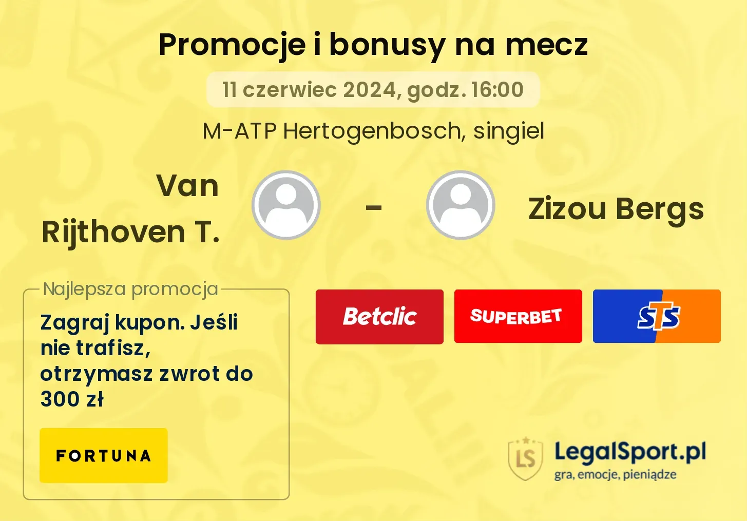 Van Rijthoven T. - Zizou Bergs promocje bonusy na mecz
