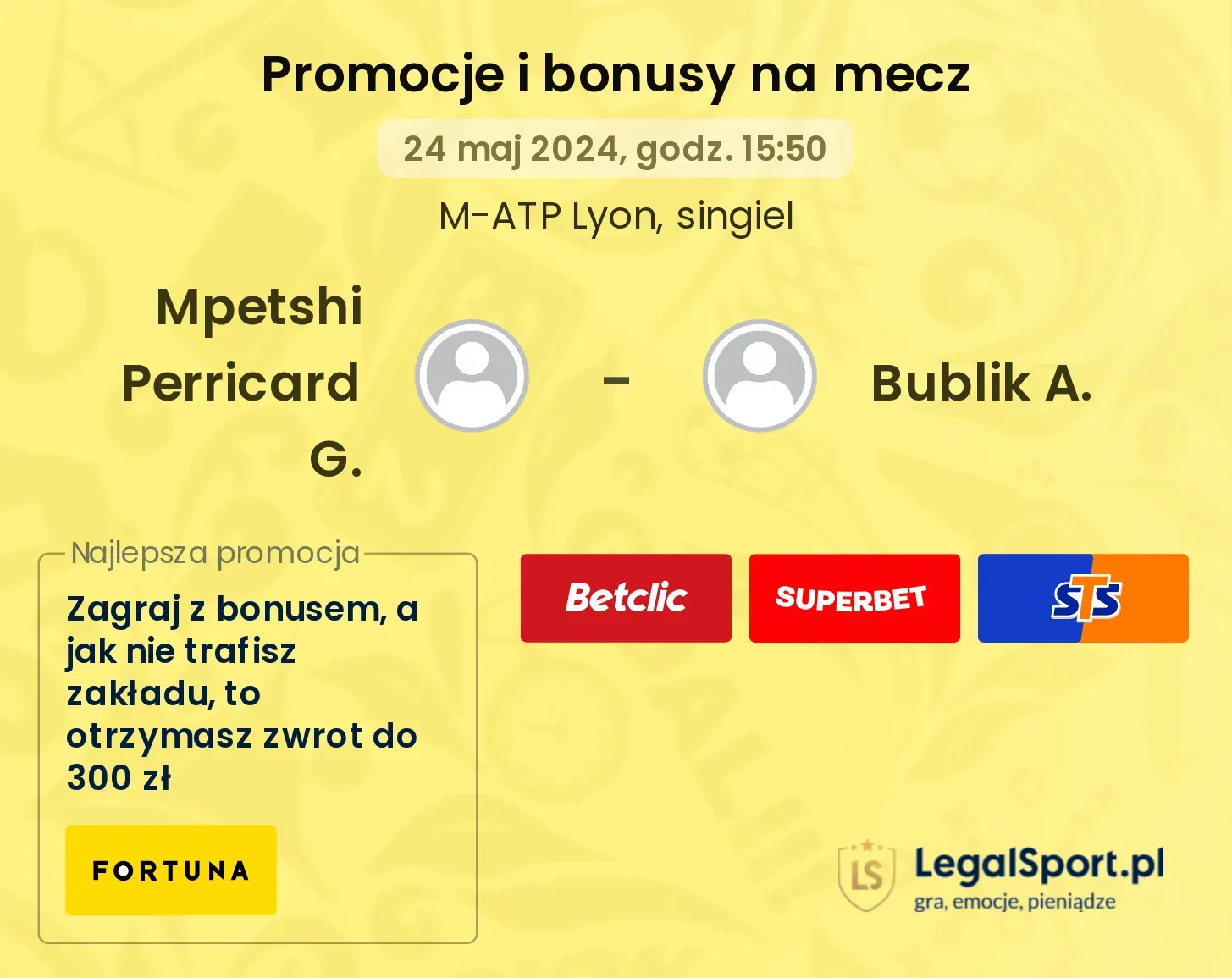 Mpetshi Perricard G. - Bublik A. promocje bonusy na mecz