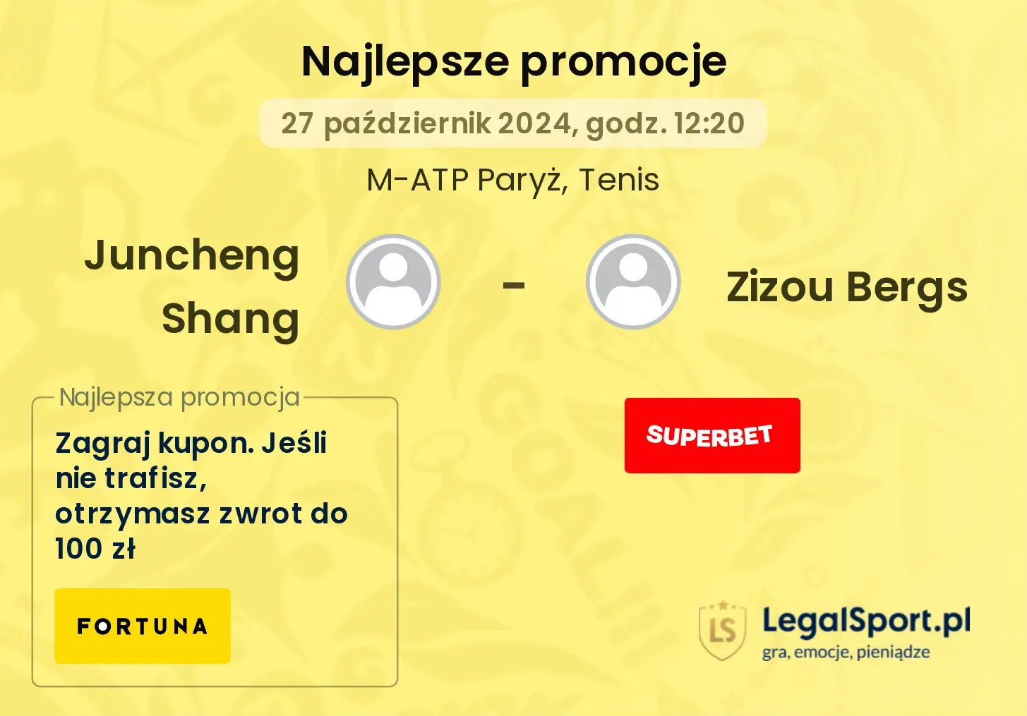 Juncheng Shang - Zizou Bergs promocje bonusy na mecz