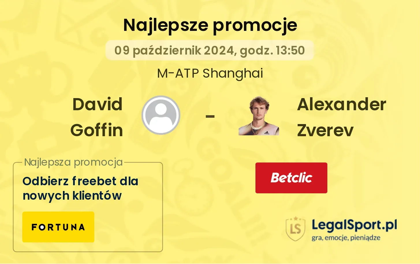 David Goffin - Alexander Zverev promocje bonusy na mecz