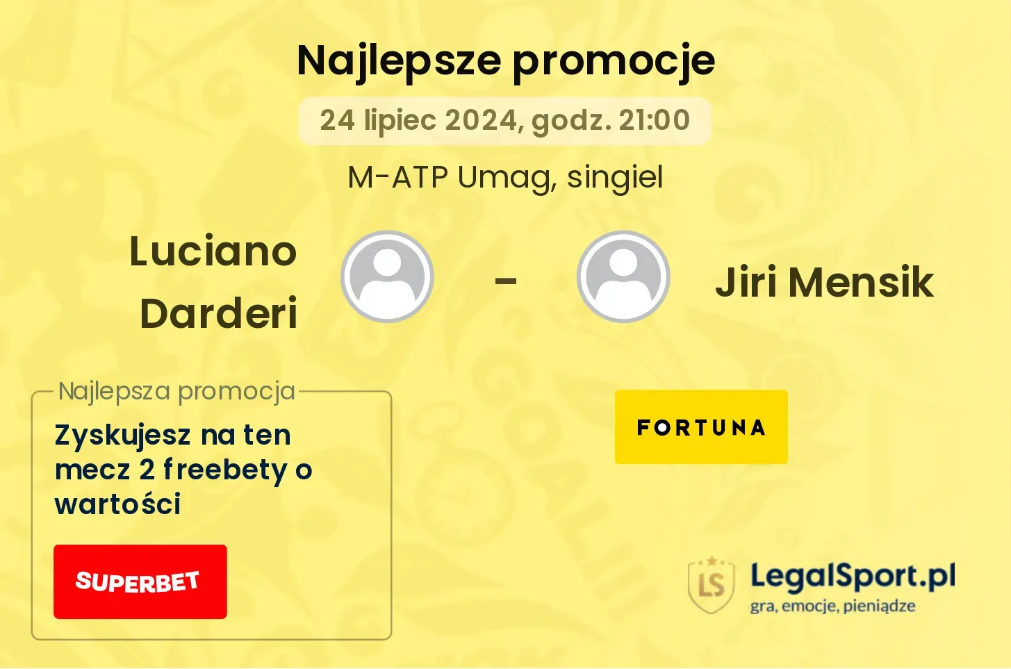 Luciano Darderi - Jiri Mensik promocje bonusy na mecz