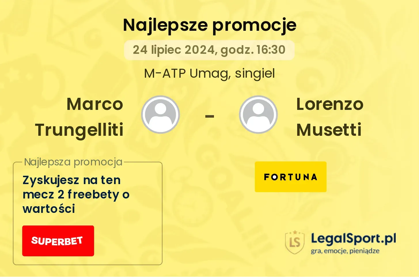 Marco Trungelliti - Lorenzo Musetti promocje bonusy na mecz