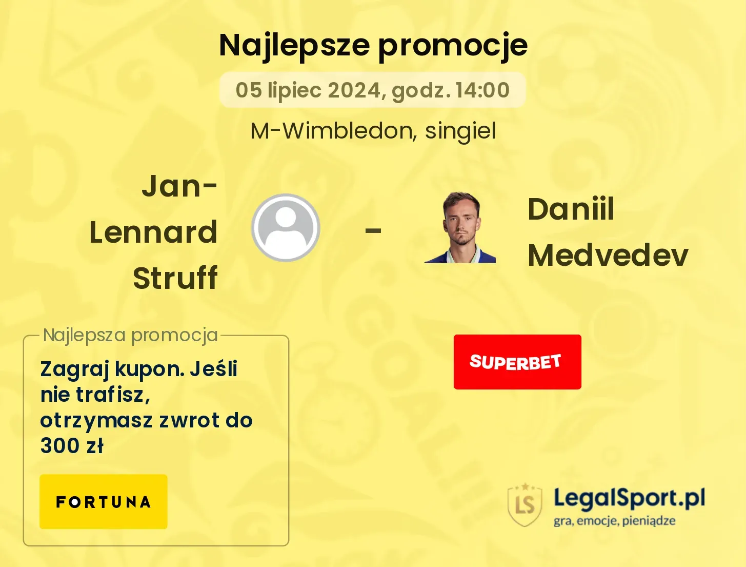 Jan-Lennard Struff - Daniil Medvedev promocje bonusy na mecz