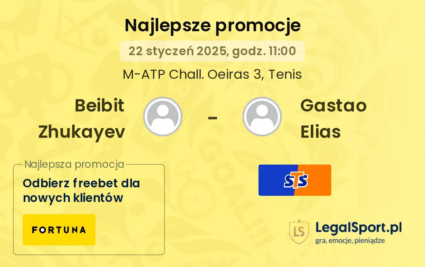 Beibit Zhukayev - Gastao Elias promocje bonusy na mecz