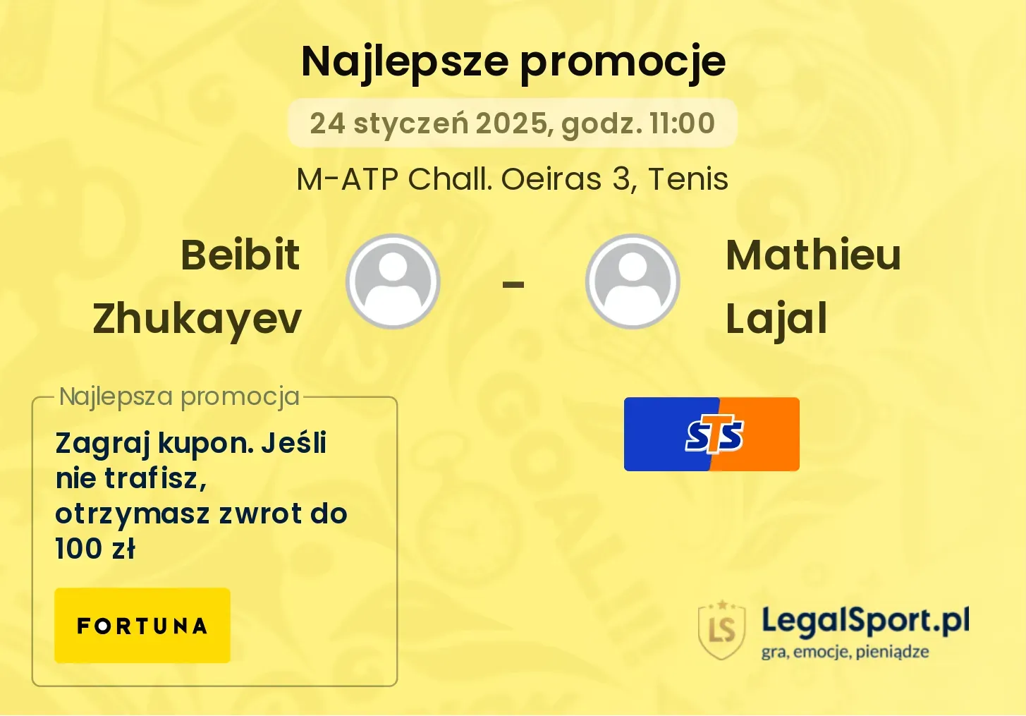 Beibit Zhukayev - Mathieu Lajal promocje bonusy na mecz