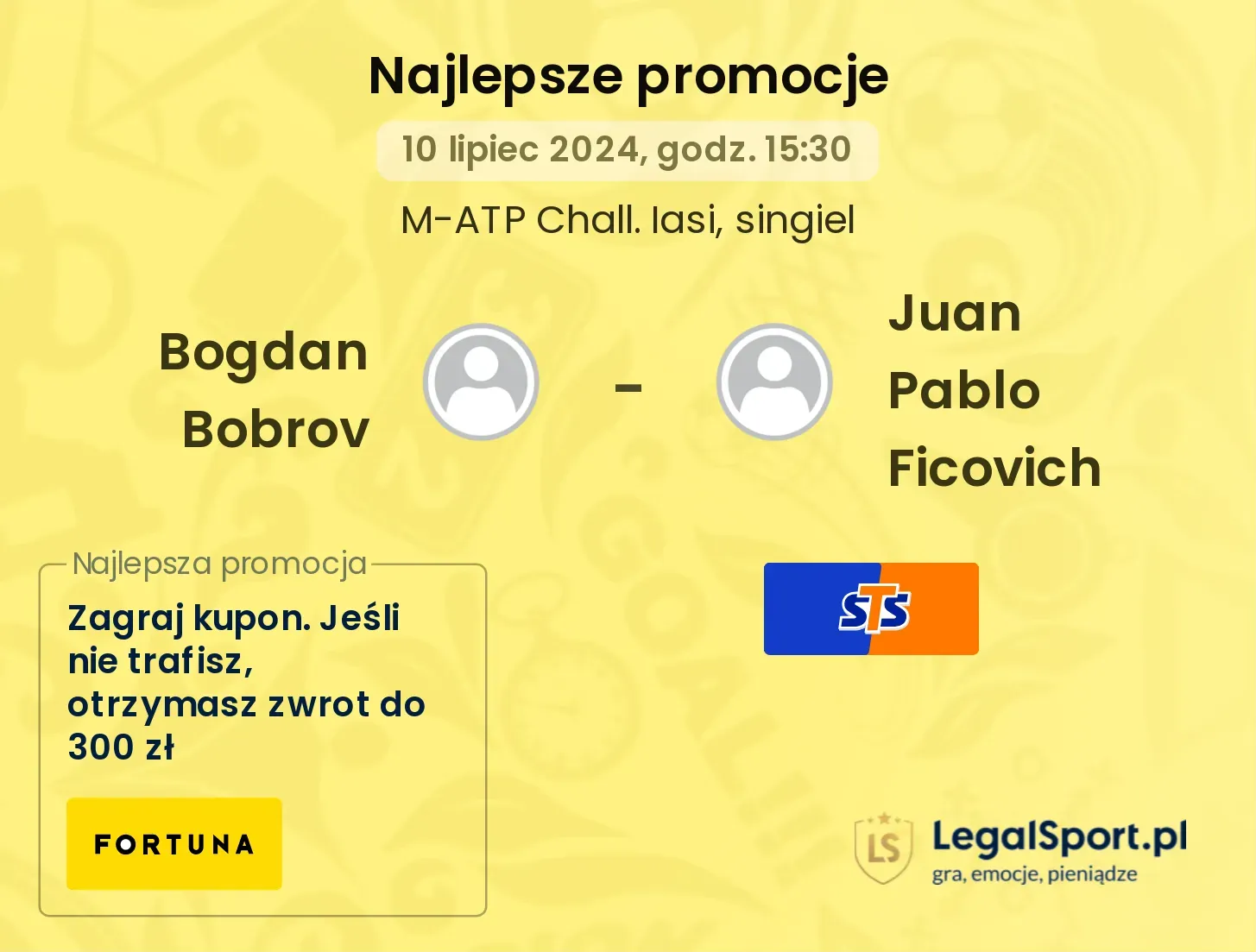 Bogdan Bobrov - Juan Pablo Ficovich promocje bonusy na mecz