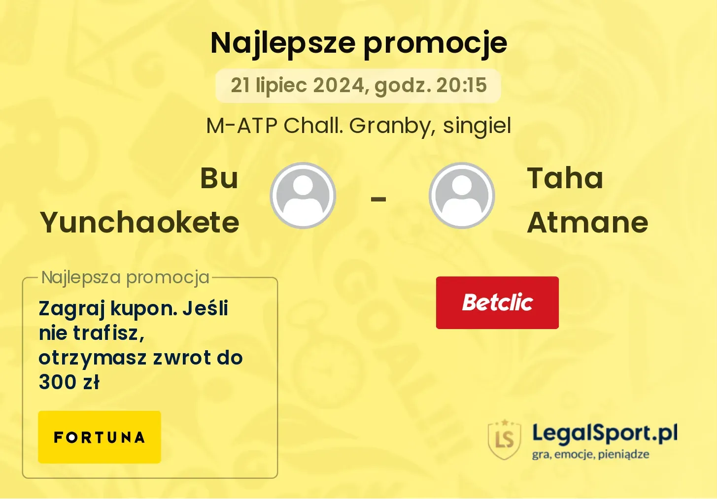 Bu Yunchaokete - Taha Atmane promocje bonusy na mecz