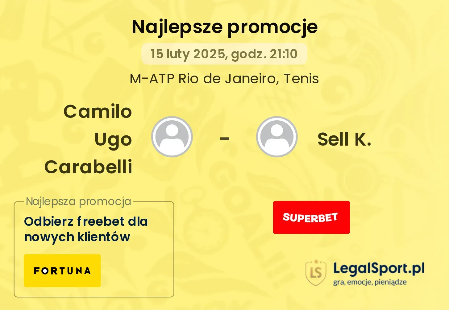 Camilo Ugo Carabelli - Sell K. promocje bonusy na mecz