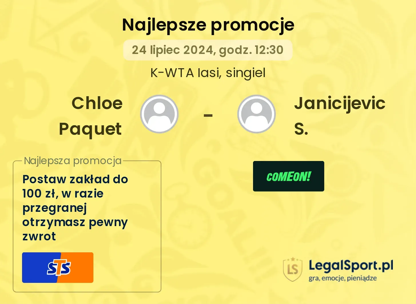 Chloe Paquet - Janicijevic S. promocje bonusy na mecz