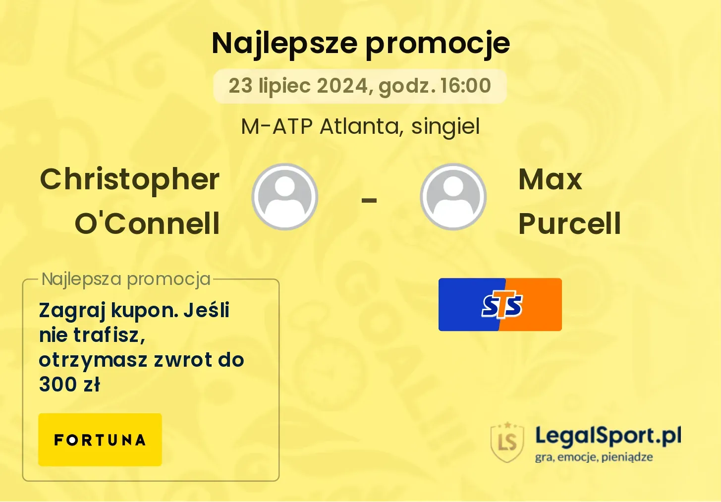 Christopher O'Connell - Max Purcell promocje bonusy na mecz