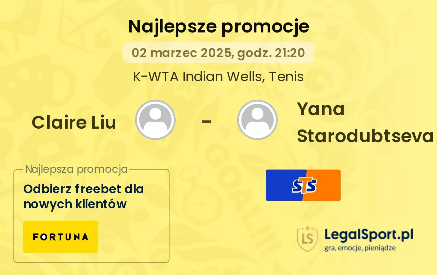 Claire Liu - Yana Starodubtseva promocje bukmacherskie