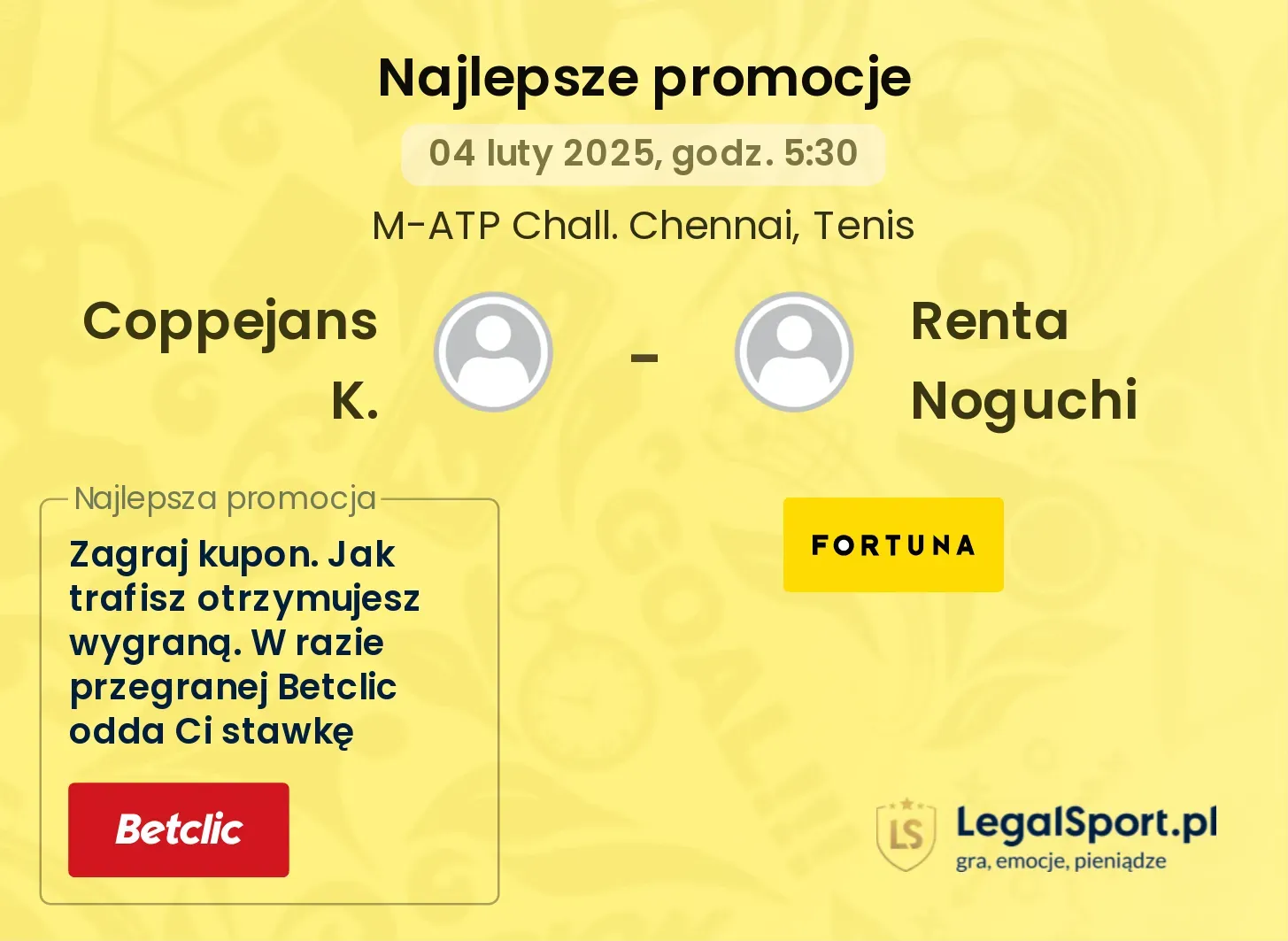 Coppejans K. - Renta Noguchi promocje bonusy na mecz