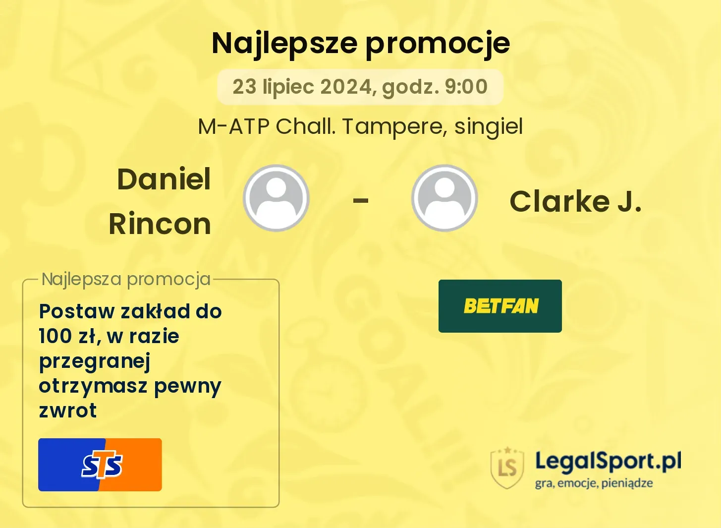 Daniel Rincon - Clarke J. promocje bonusy na mecz