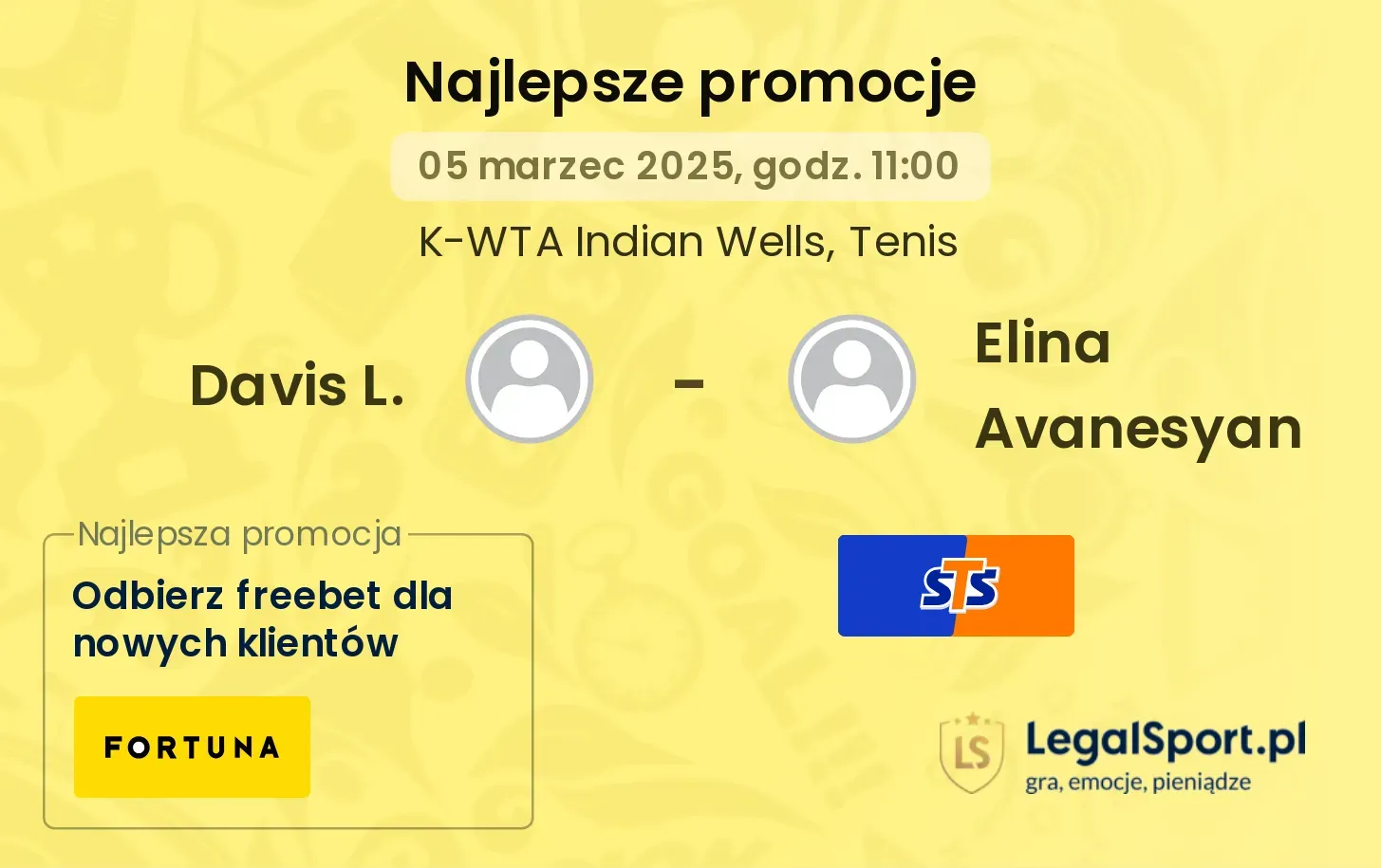 Davis L. - Elina Avanesyan promocje bonusy na mecz