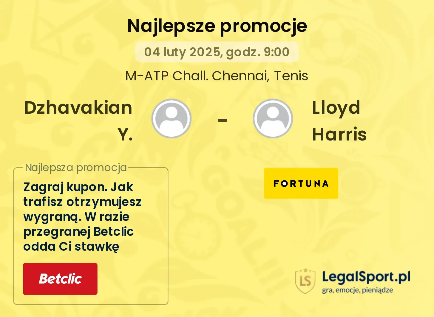 Dzhavakian Y. - Lloyd Harris promocje bonusy na mecz