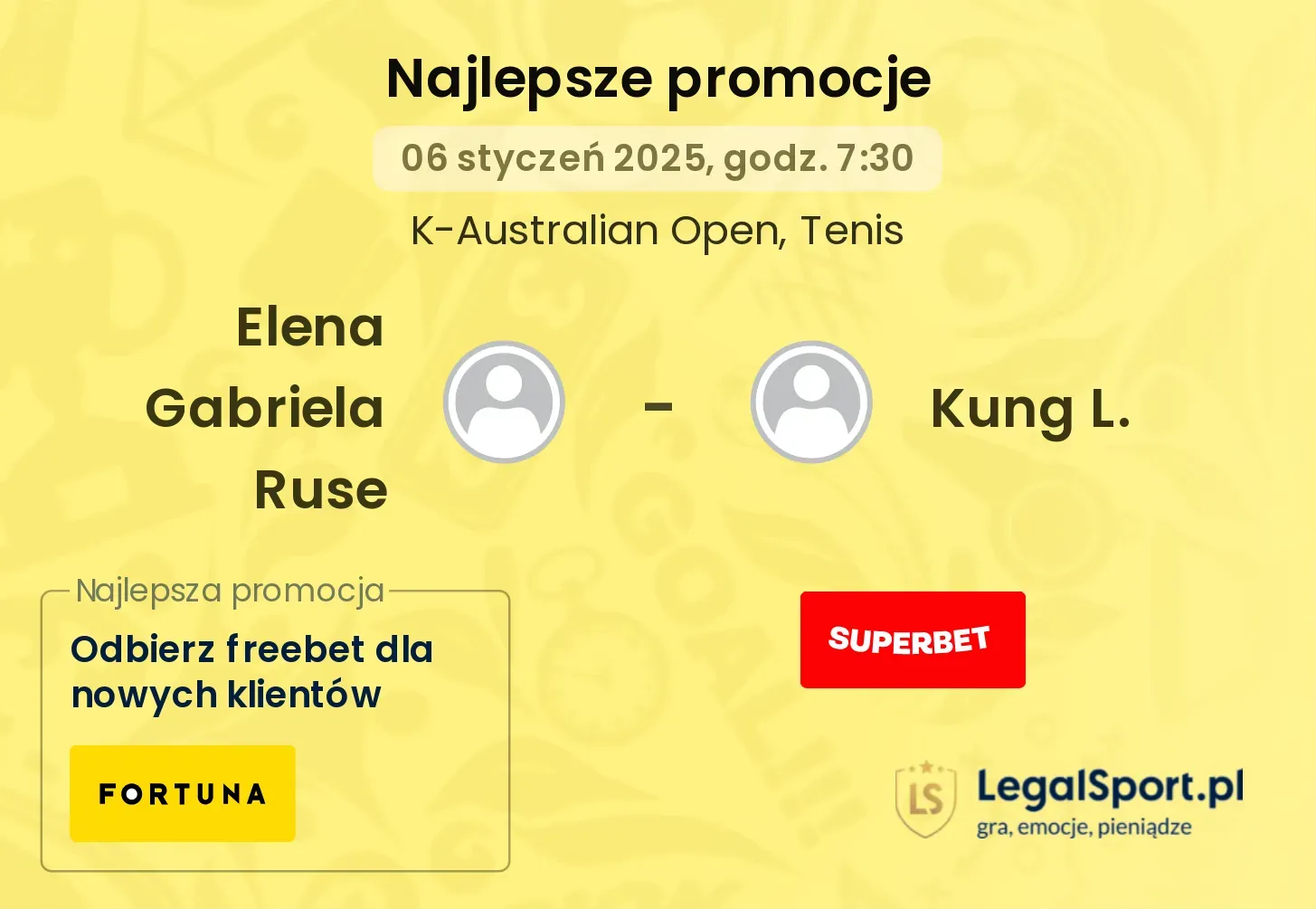 Elena Gabriela Ruse - Kung L. promocje bonusy na mecz