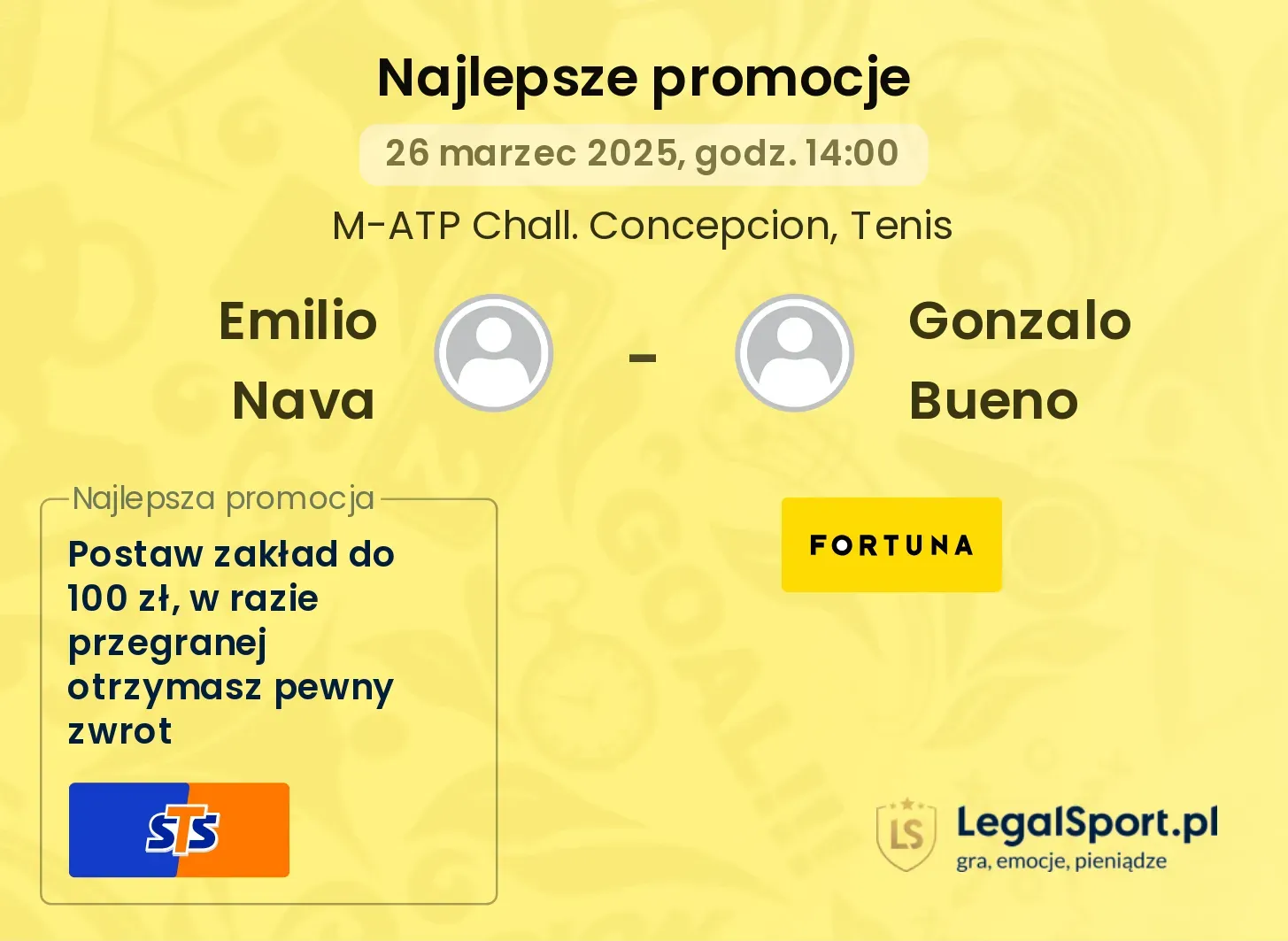 Emilio Nava - Gonzalo Bueno promocje u bukmacherów