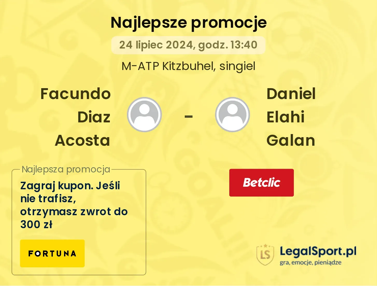 Facundo Diaz Acosta - Daniel Elahi Galan promocje bonusy na mecz