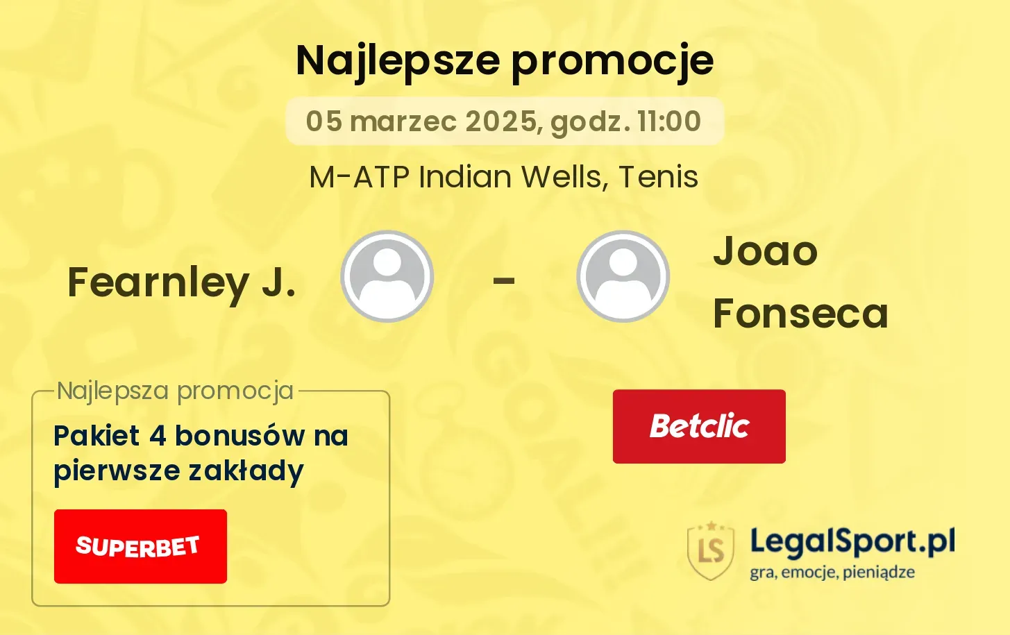 Fearnley J. - Joao Fonseca promocje bonusy na mecz