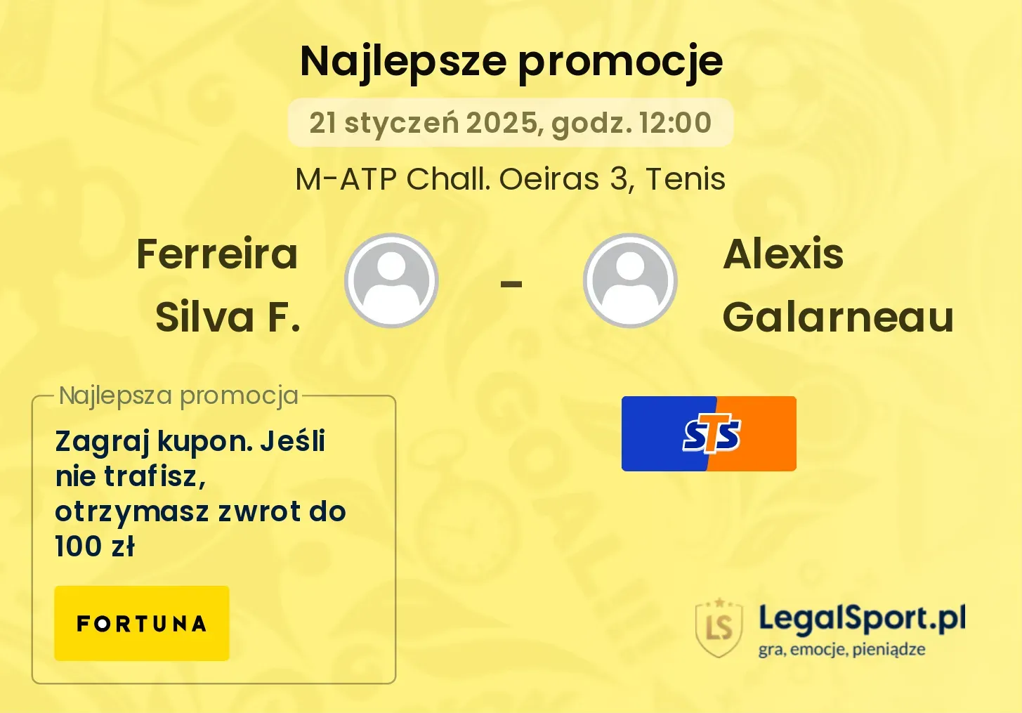 Ferreira Silva F. - Alexis Galarneau promocje u bukmacherów