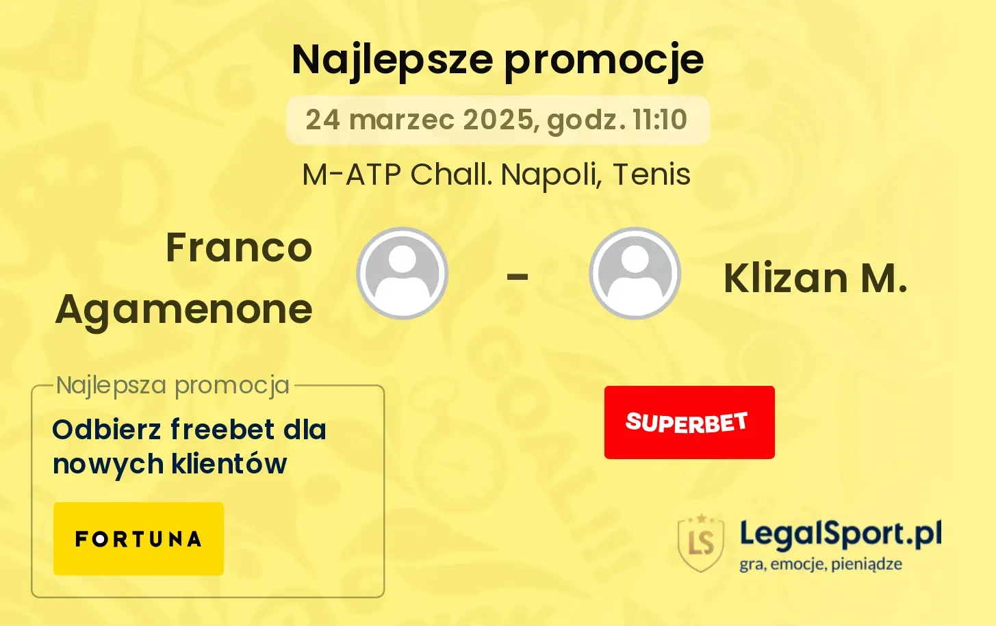 Franco Agamenone - Klizan M. promocje bonusy na mecz