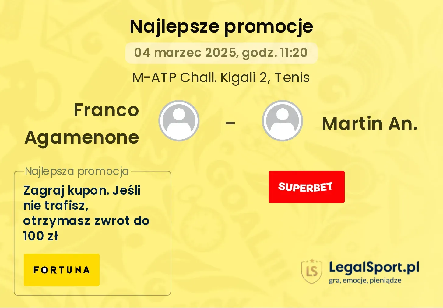 Martin An. - Franco Agamenone promocje u bukmacherów