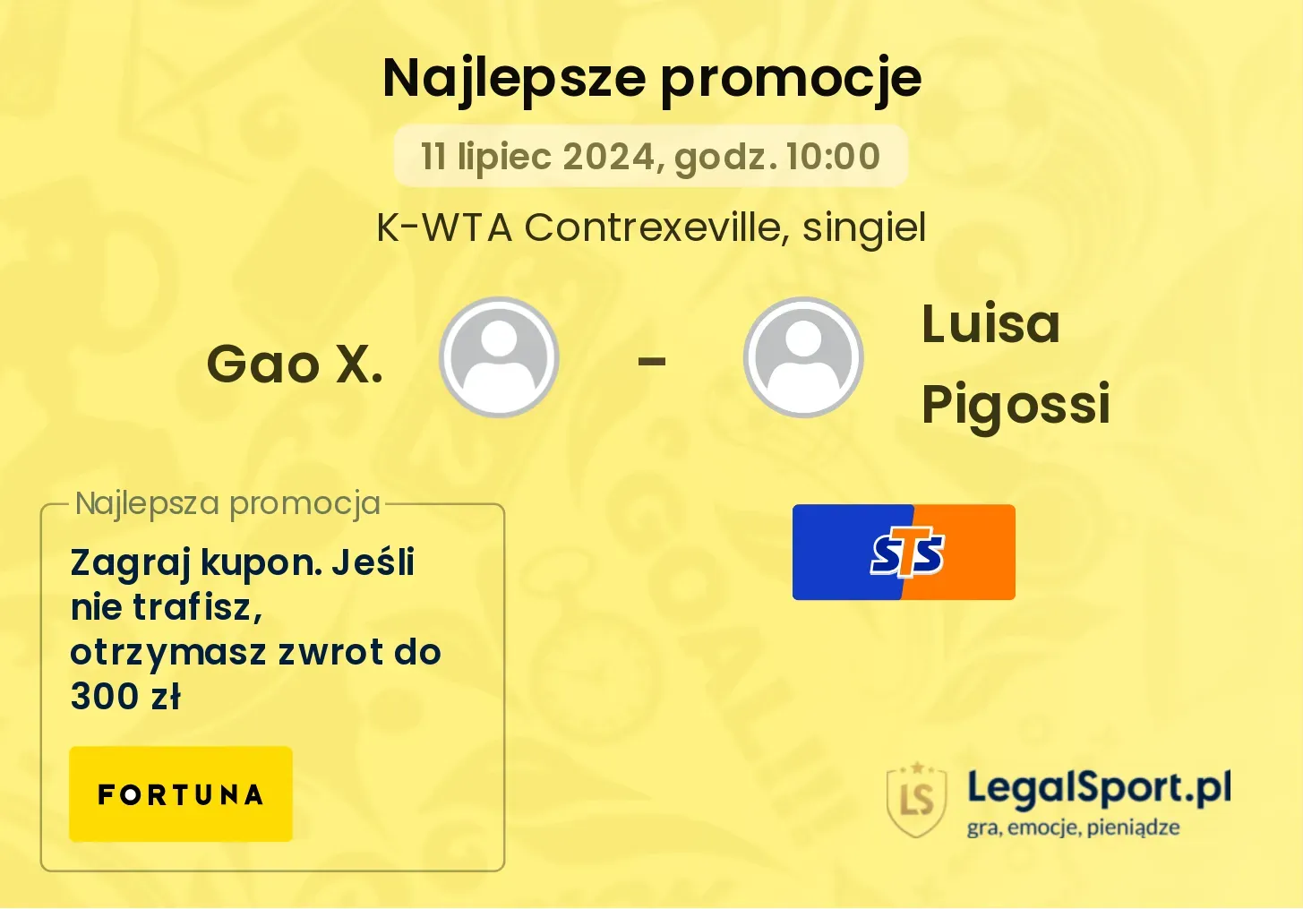 Gao X. - Luisa Pigossi promocje bonusy na mecz