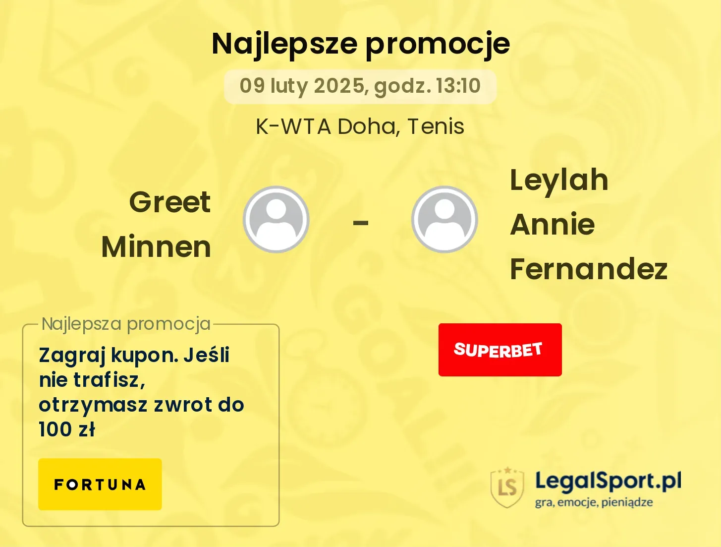 Greet Minnen - Leylah Annie Fernandez promocje bonusy na mecz