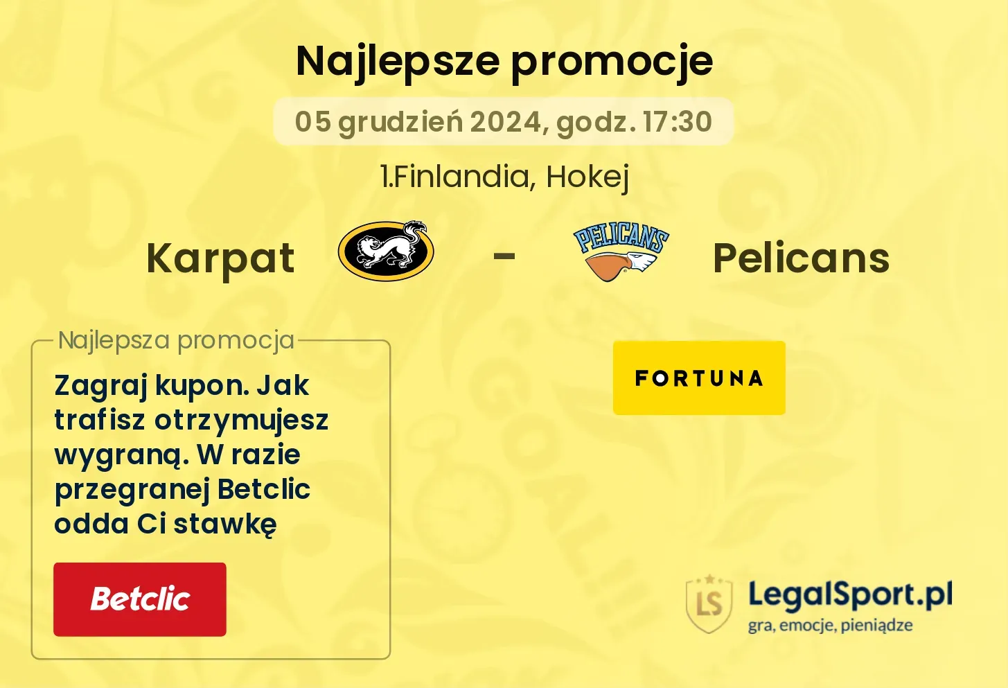 Pelicans - Karpat promocje bonusy na mecz