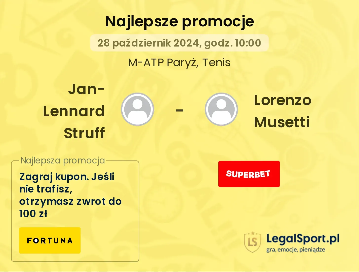 Jan-Lennard Struff - Lorenzo Musetti promocje bonusy na mecz