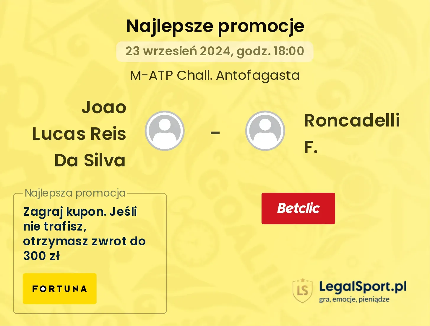 Joao Lucas Reis Da Silva - Roncadelli F. promocje bonusy na mecz