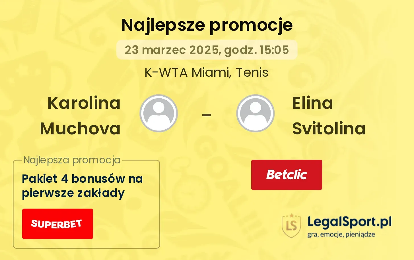 Karolina Muchova - Elina Svitolina promocje bonusy na mecz