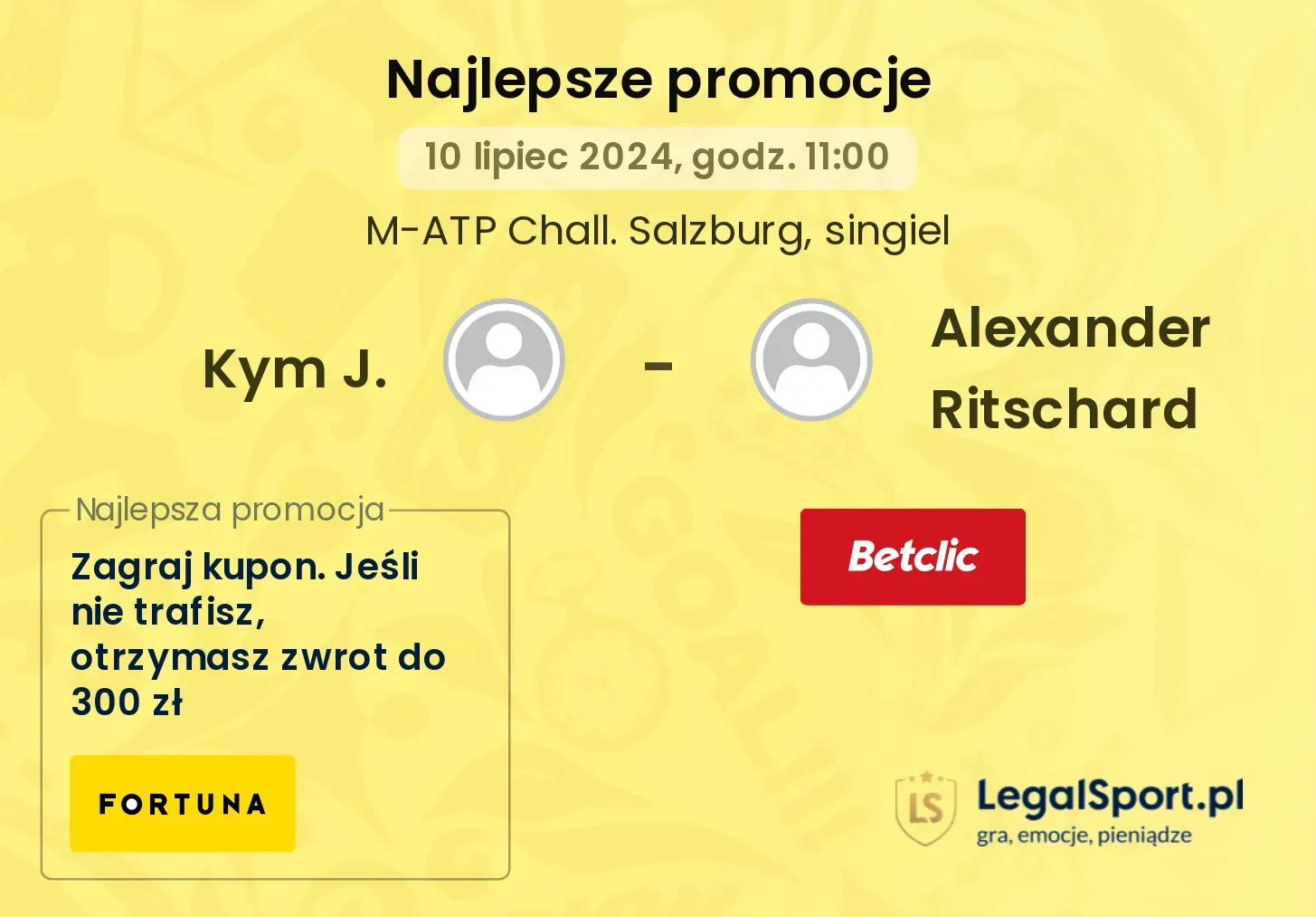 Kym J. - Alexander Ritschard promocje u bukmacherów (10.07, 11:00)