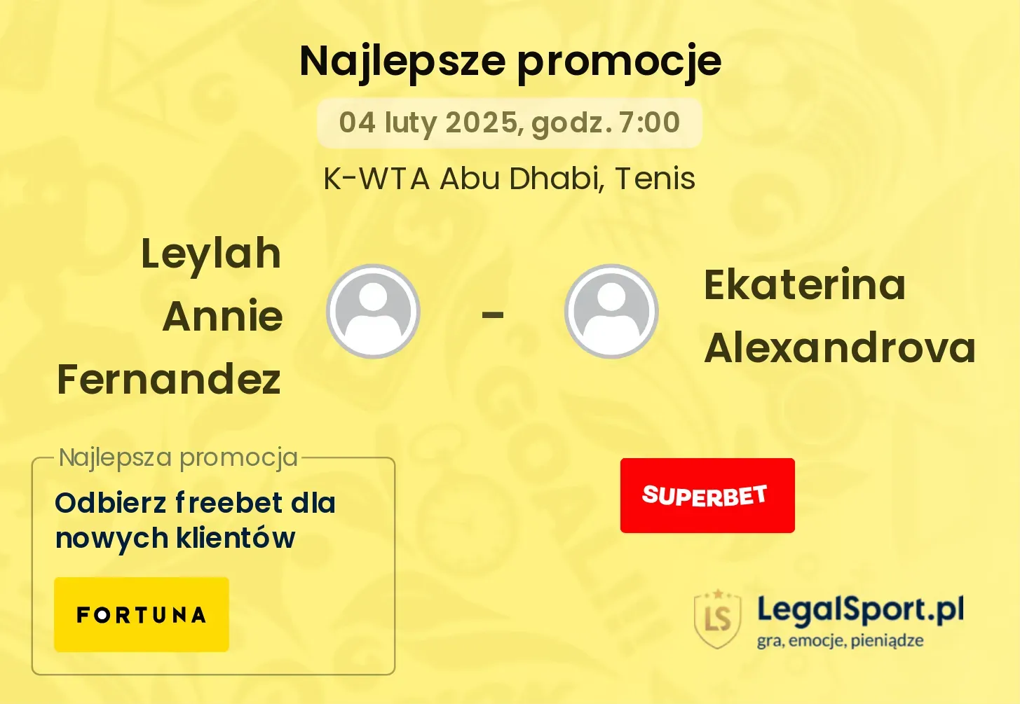 Leylah Annie Fernandez - Ekaterina Alexandrova promocje bonusy na mecz