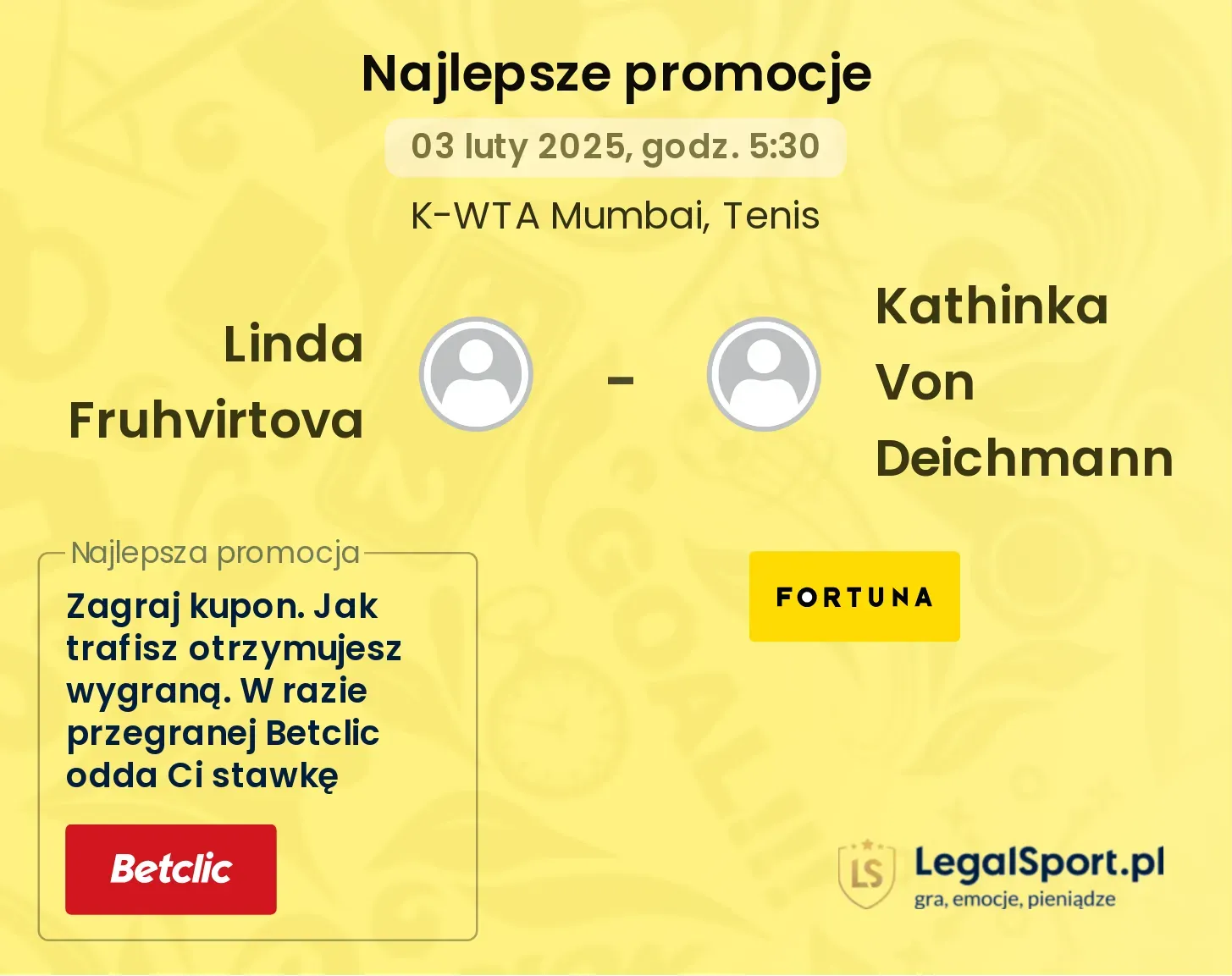 Linda Fruhvirtova - Kathinka Von Deichmann promocje bonusy na mecz