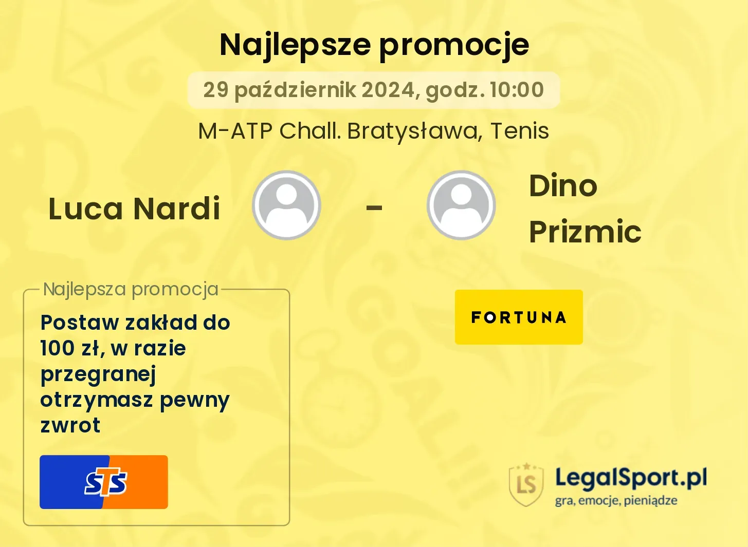 Luca Nardi - Dino Prizmic promocje bonusy na mecz