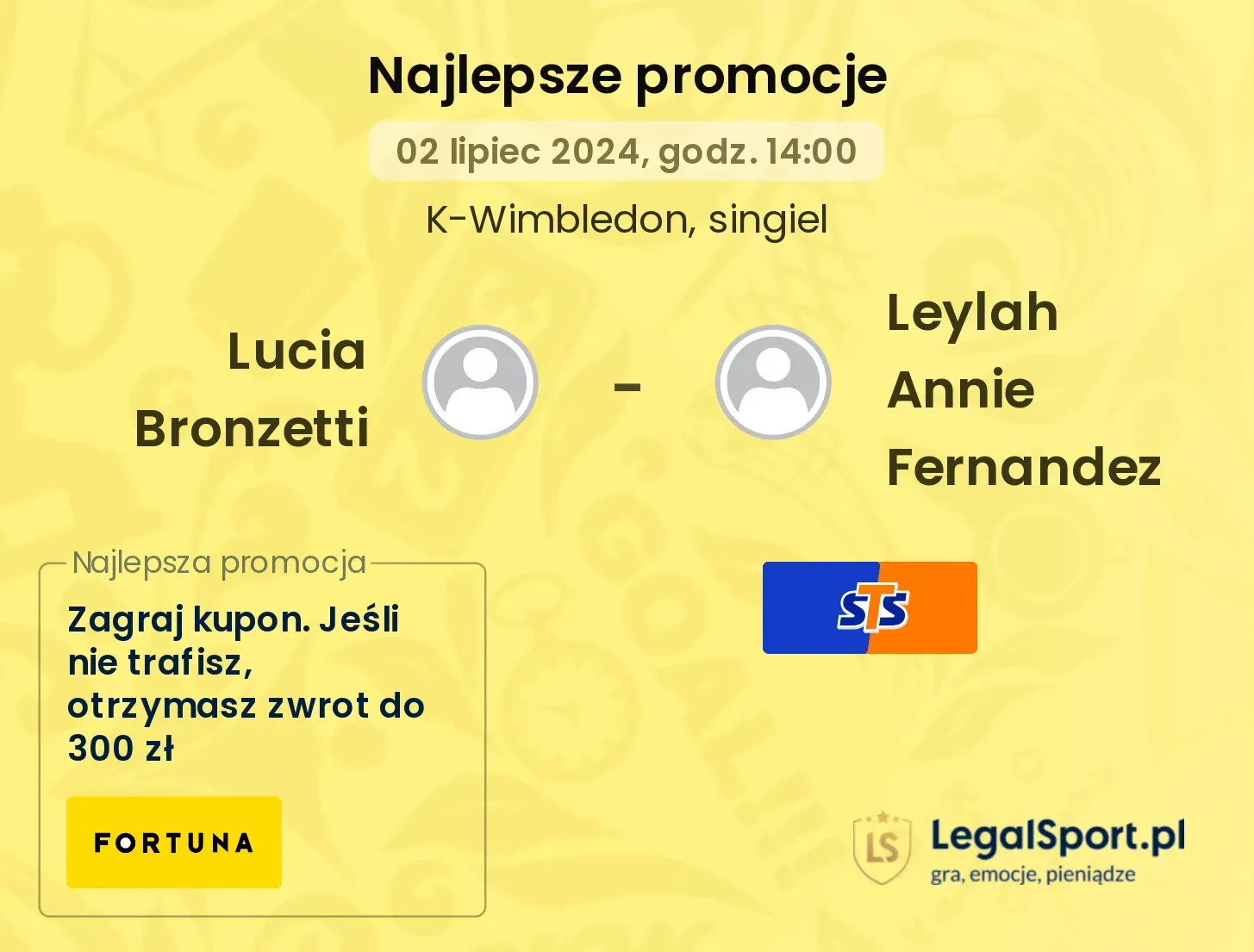 Lucia Bronzetti - Leylah Annie Fernandez promocje u bukmacherów (02.07, 14:00)