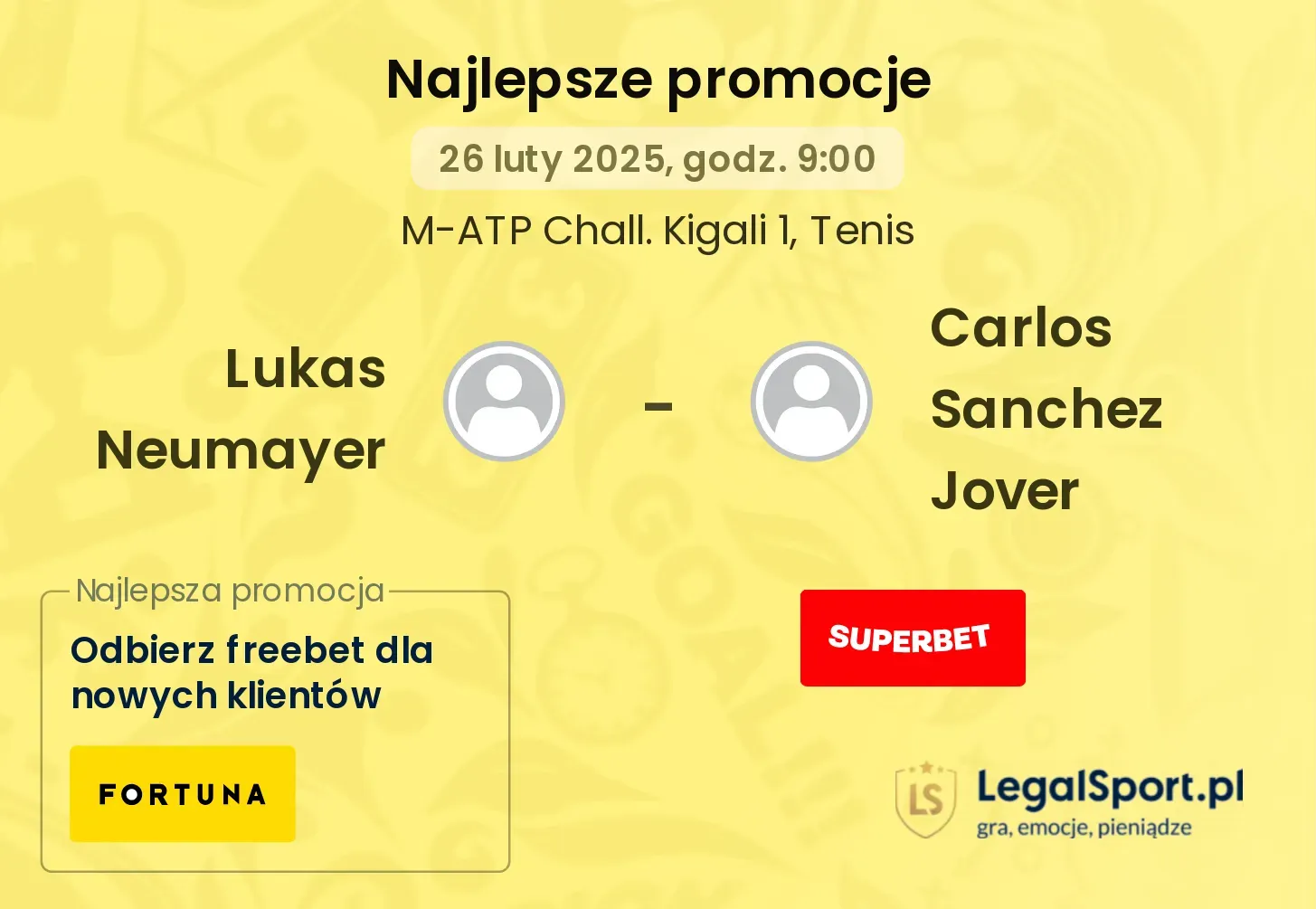 Lukas Neumayer - Carlos Sanchez Jover promocje bonusy na mecz