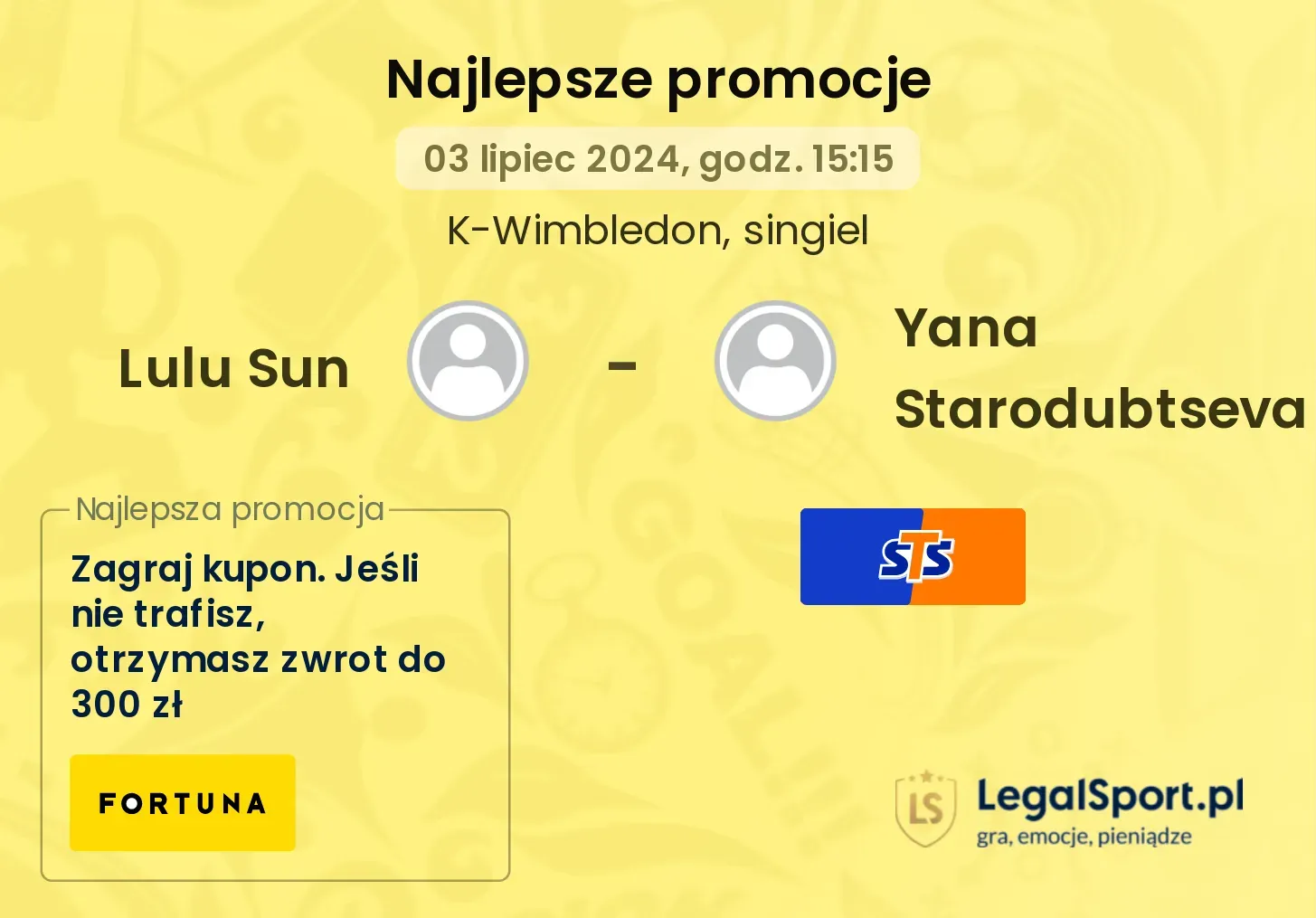 Lulu Sun - Yana Starodubtseva promocje bonusy na mecz