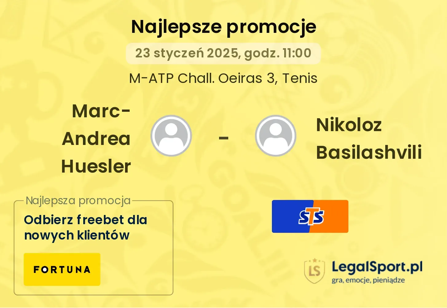 Marc-Andrea Huesler - Nikoloz Basilashvili promocje bonusy na mecz