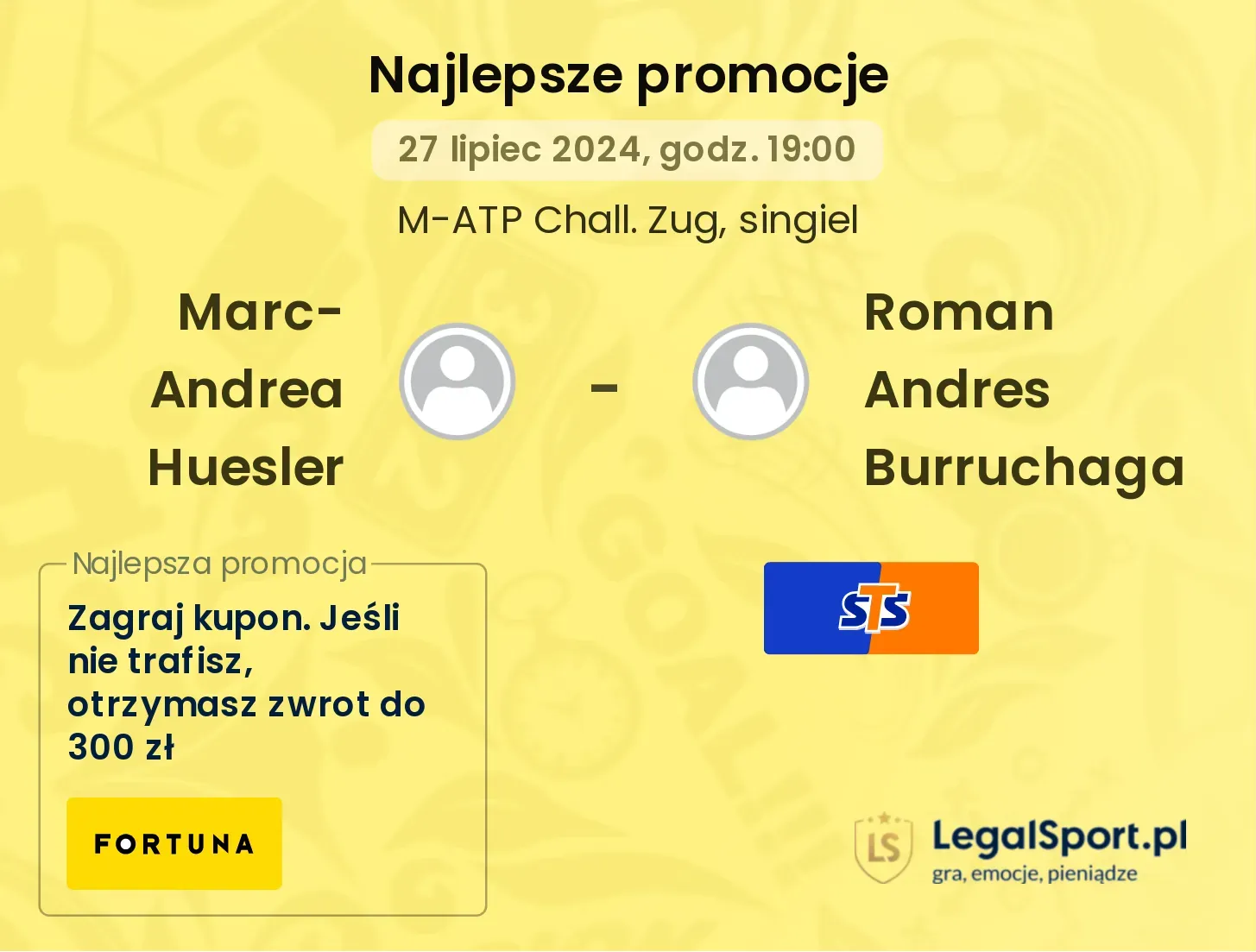 Marc-Andrea Huesler - Roman Andres Burruchaga promocje bonusy na mecz