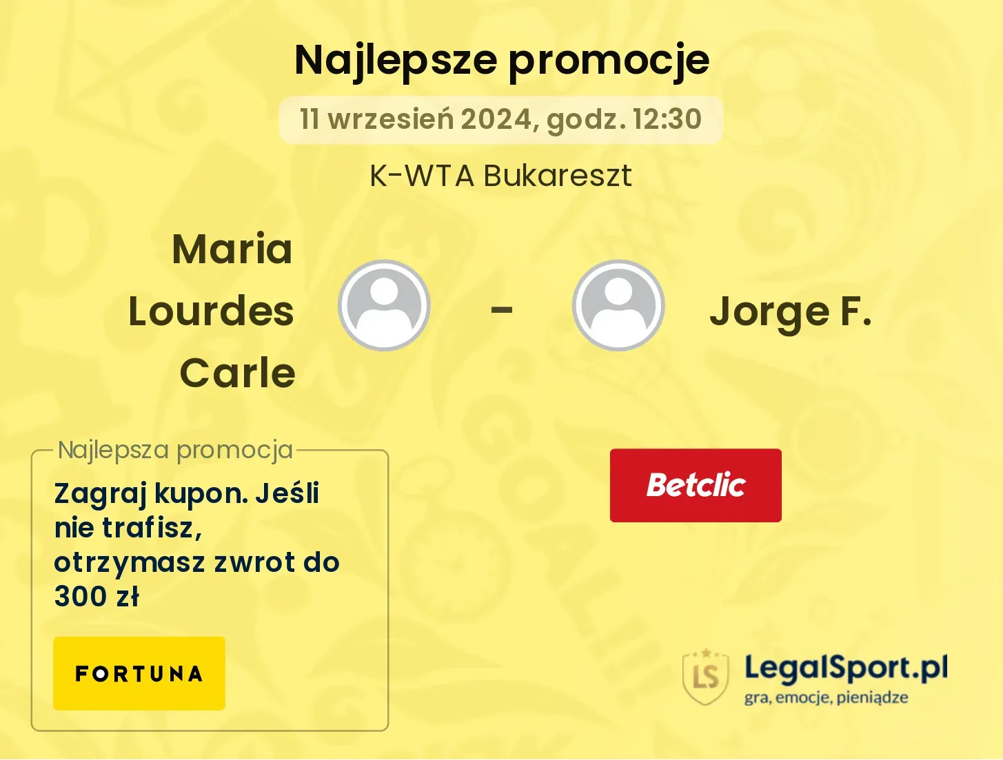 Maria Lourdes Carle - Jorge F. promocje bonusy na mecz