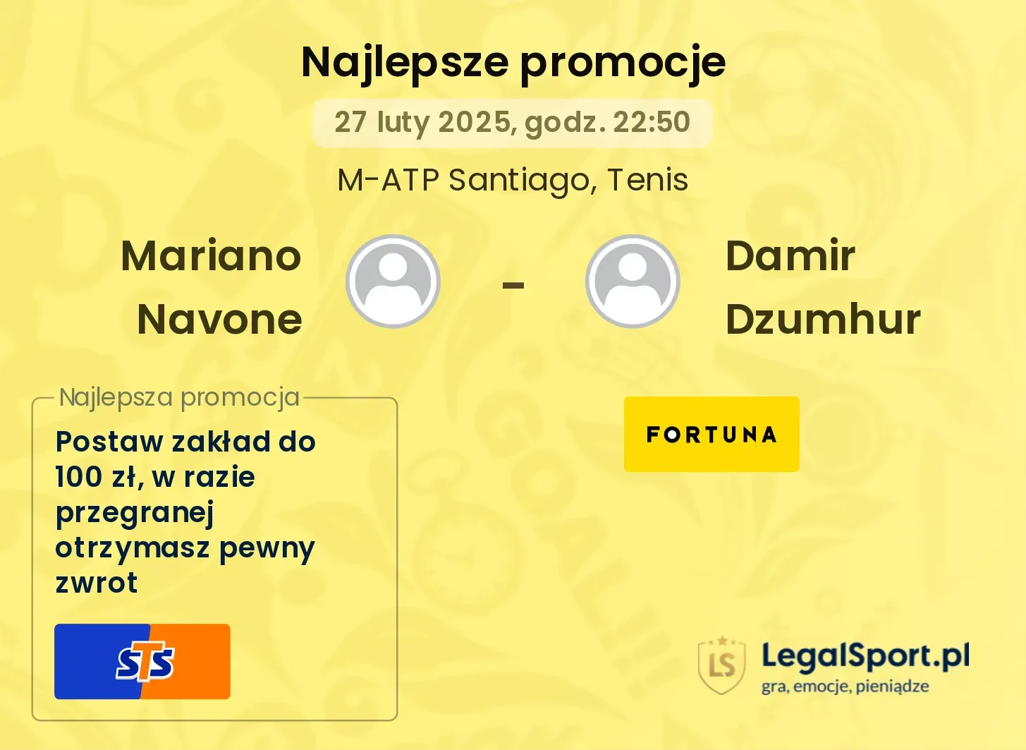 Mariano Navone - Damir Dzumhur promocje bonusy na mecz