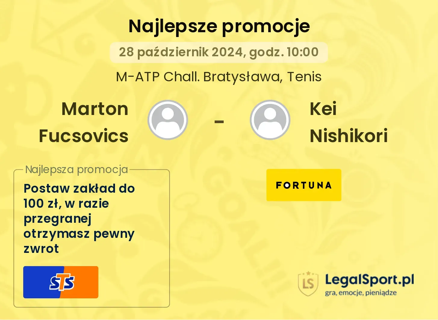 Marton Fucsovics - Kei Nishikori promocje bonusy na mecz