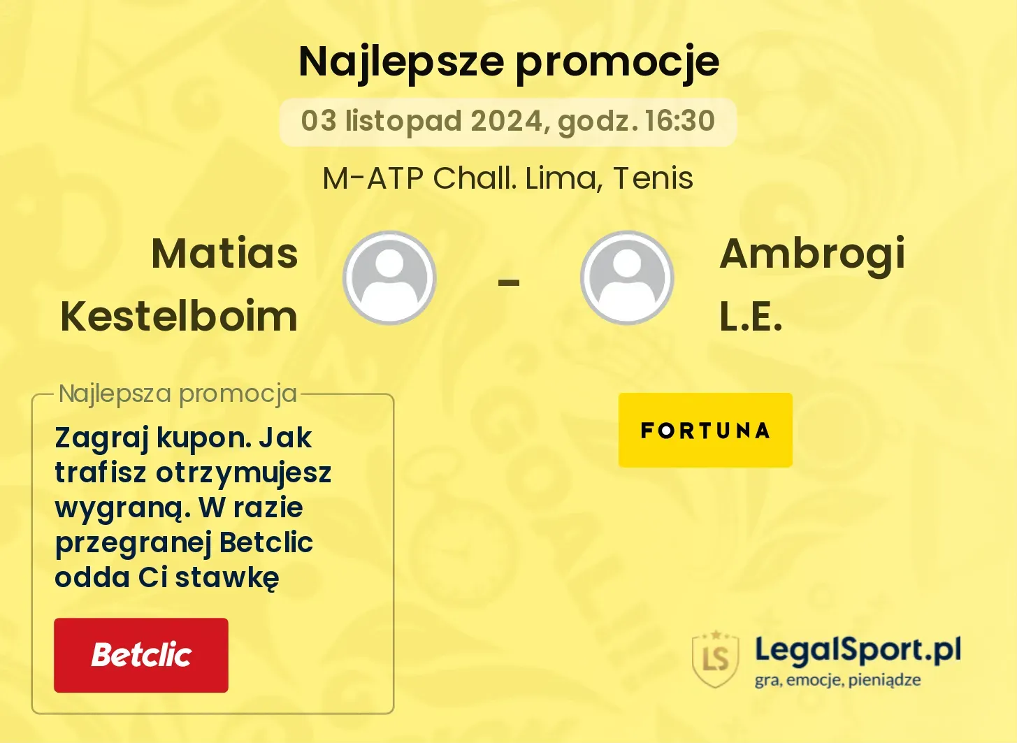 Matias Kestelboim - Ambrogi L.E. promocje bonusy na mecz